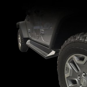 Jeep Wrangler JK Unlimited Rock Slider Steps - DV8 Offroad - SR-10 JK - Matte Black - `07-`18
